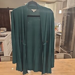 Teal Open Front Cardigan